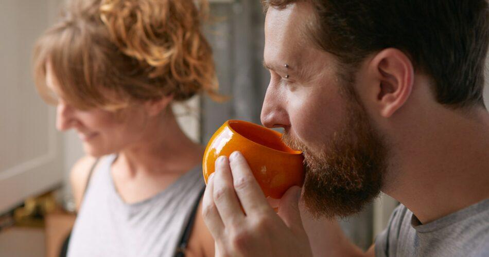 Couple having breakfast